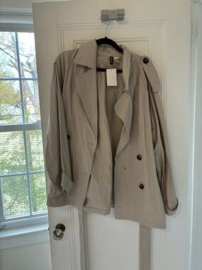 H&M Light Beige Trench Coat Jacket